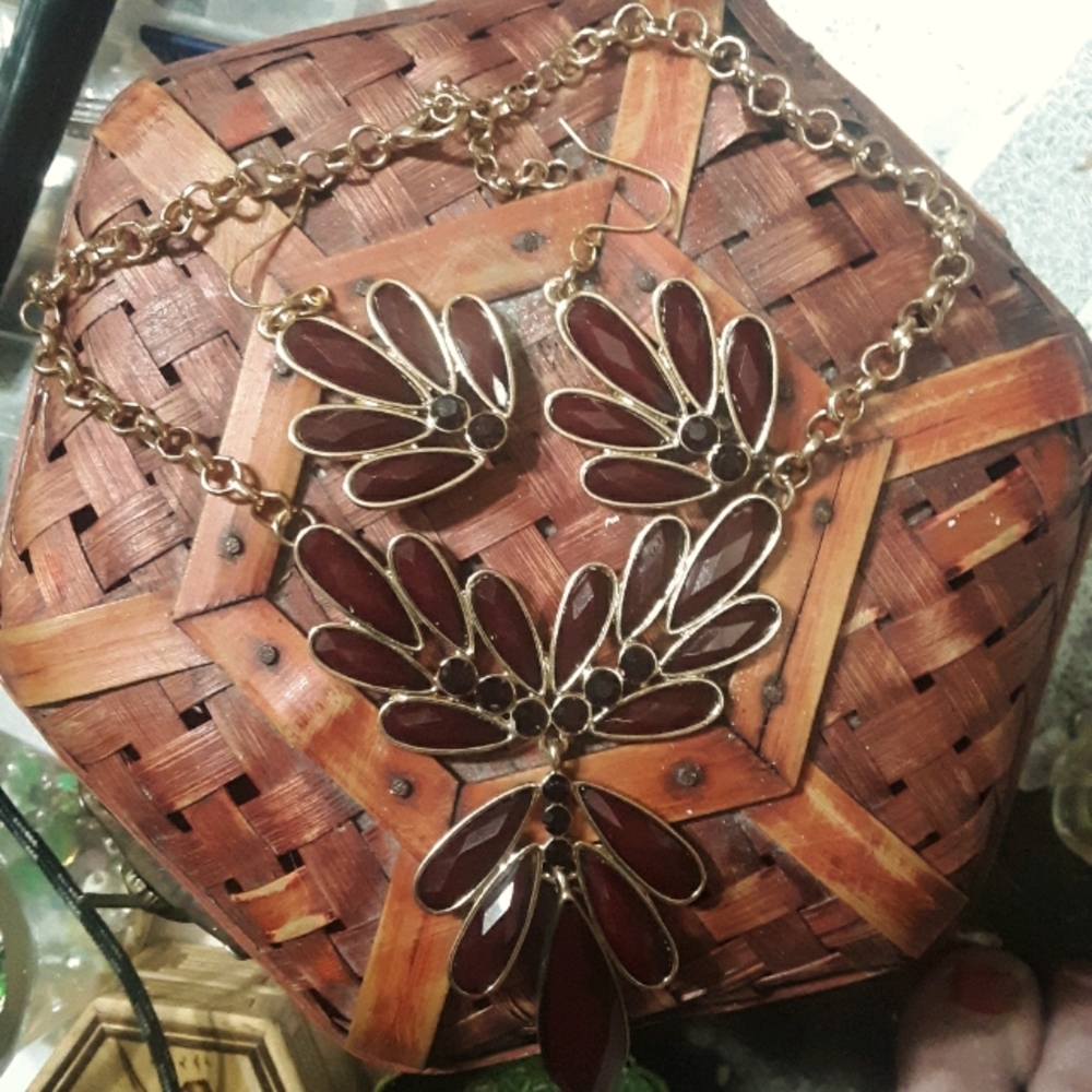 Reworked vintage crystal jewelry set